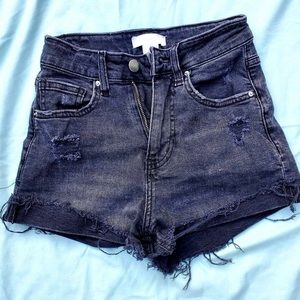 black high waisted jean shorts